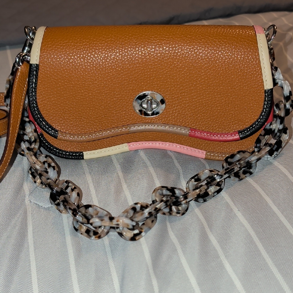Stylish Tan and Pink Women's Bag